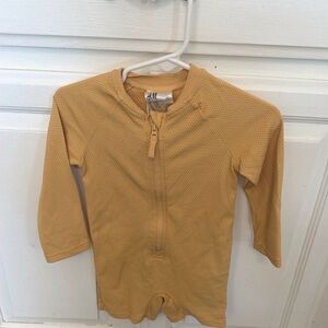 H&M Honey Ribbed Zip-Front Baby Swim Romper